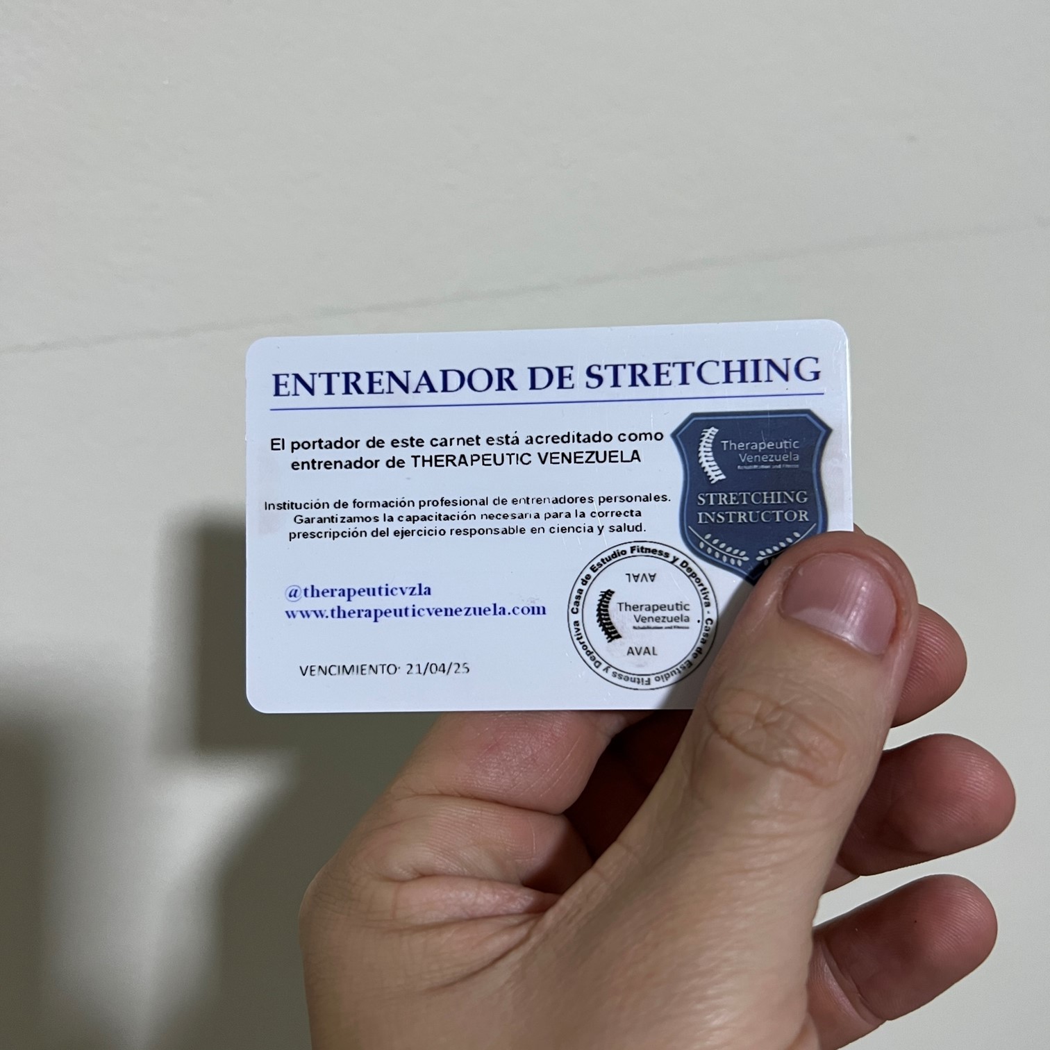 Carnet Internacional Instructor de Stretching